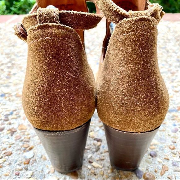 Frye Women’s Meghan Suede Chestnut Cutout Booties Ankle Boots Size 9 - Picture 5 of 9
